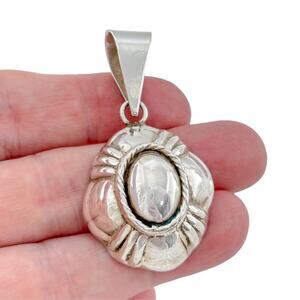 Vintage Mexican Taxco Sterling Silver 925 Domed Pendant